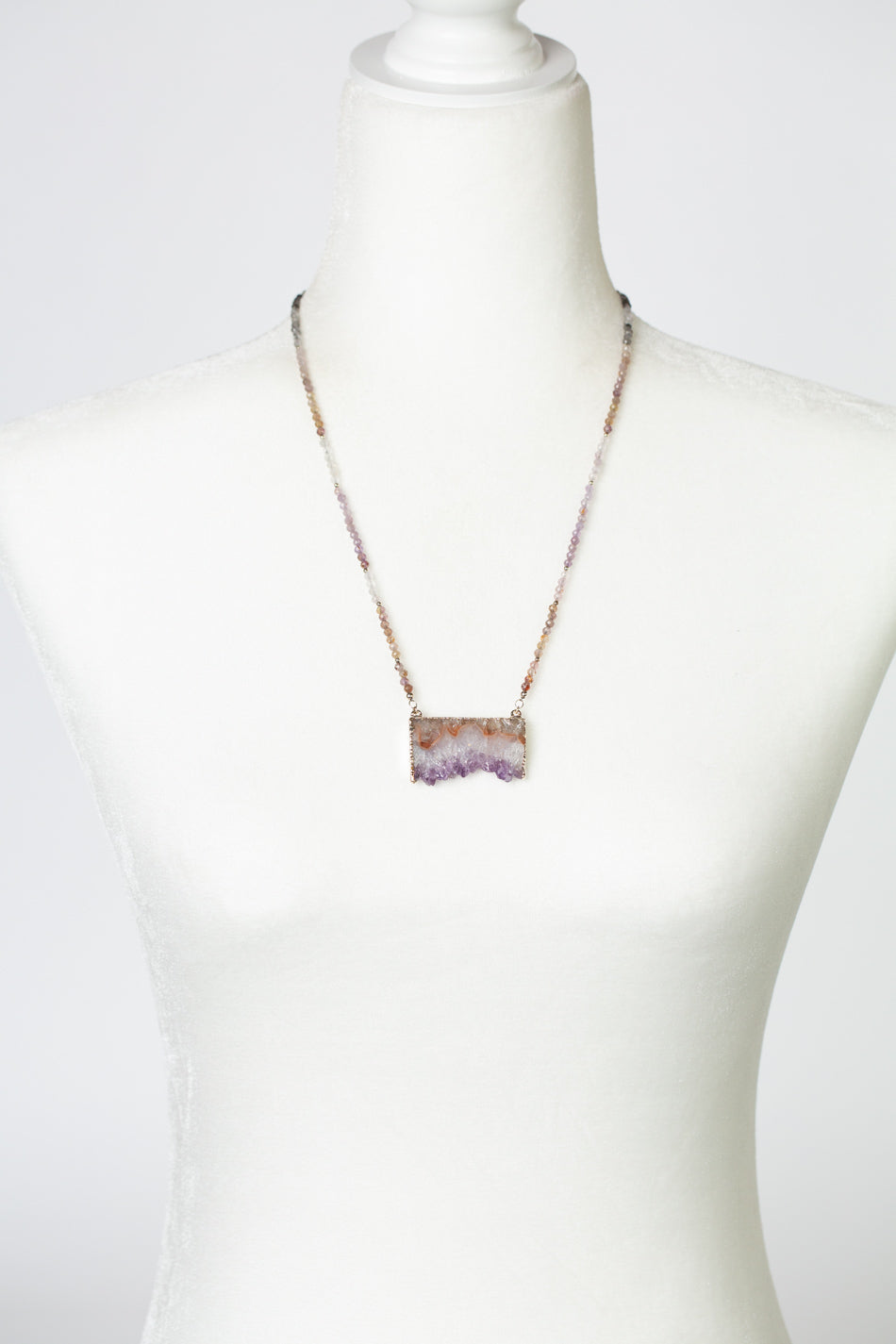 One Of A Kind 21.75-23.75" Mineral Slice Statement Necklace