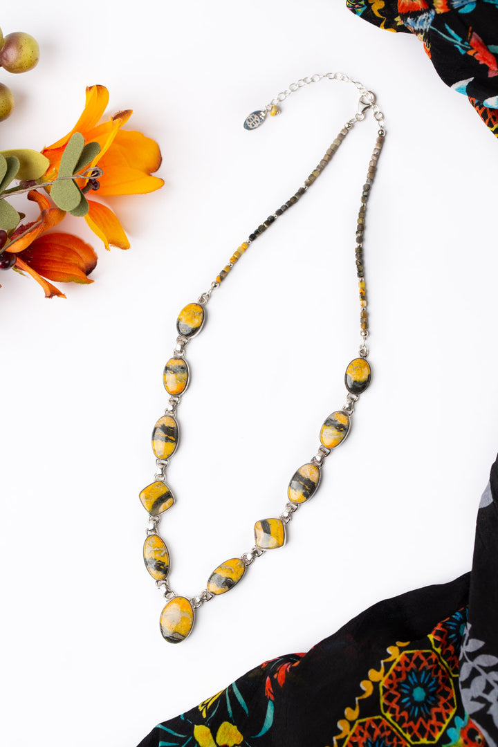 One Of A Kind 17.5-19.5" Bumblebee Jasper Statement Necklace