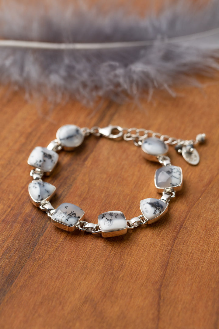 One Of A Kind 6.25-7.5" Dendritic Opal Simple Bracelet