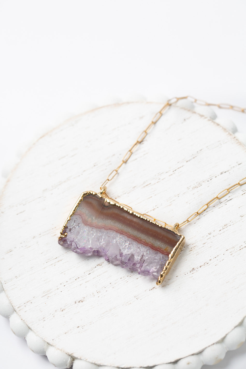 One Of A Kind 16.5-18.5" Mineral Slice Statement Necklace