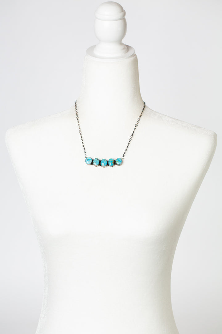 Native American 20" Kingman Turquoise Statement Necklace