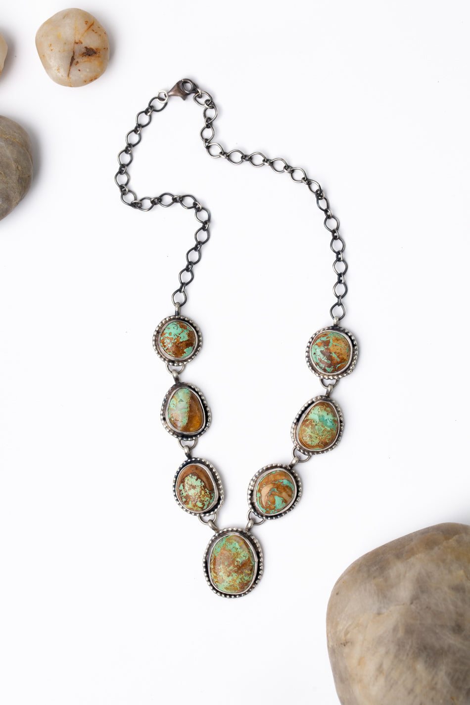 Native American 16" Boulder Turquoise Statement Necklace