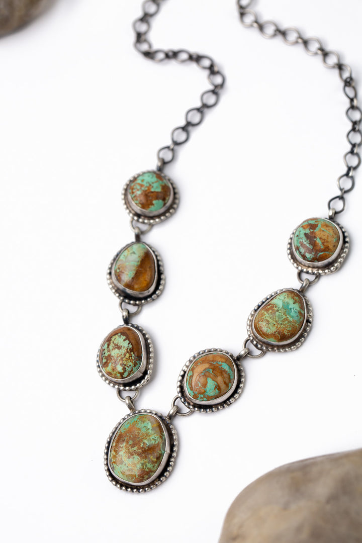 Native American 16" Boulder Turquoise Statement Necklace