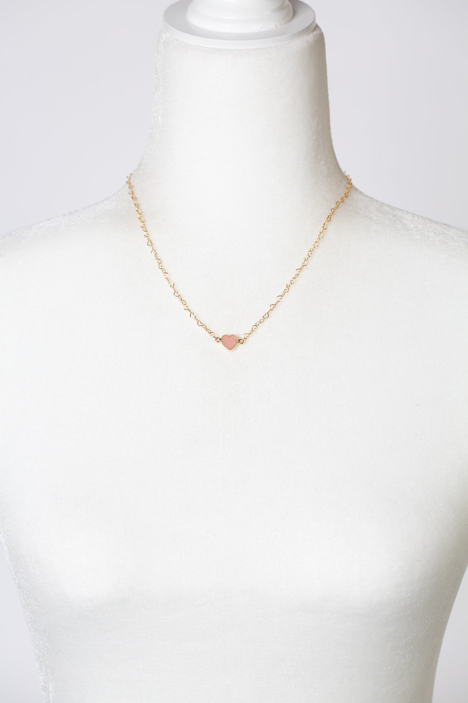 One Of A Kind 16-18" Pink Opal Heart Simple Necklace