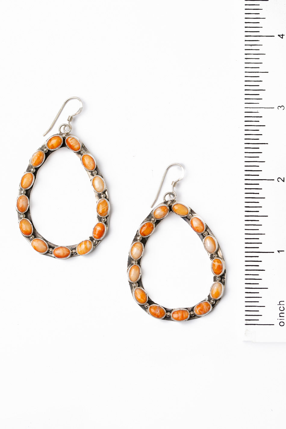 Native American Spiny Oyster Hoop Statement Earrings