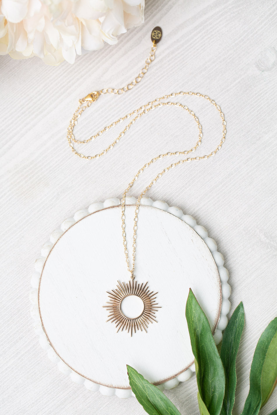 One Of A Kind 19-21" Gold Filled Sun Statement Necklace