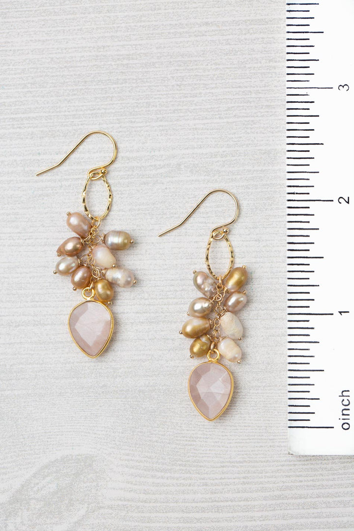 One Of A Kind Freshwater Pearl With Moonstone Statement Earrings
