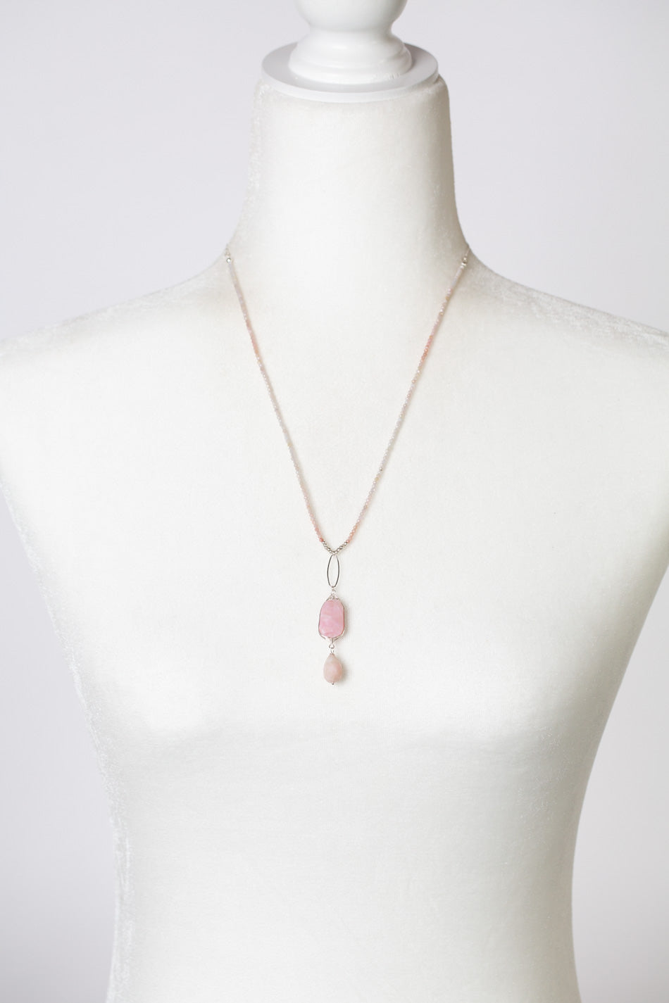 One Of A Kind 20.25-22.25" Pink Opal Simple Necklace