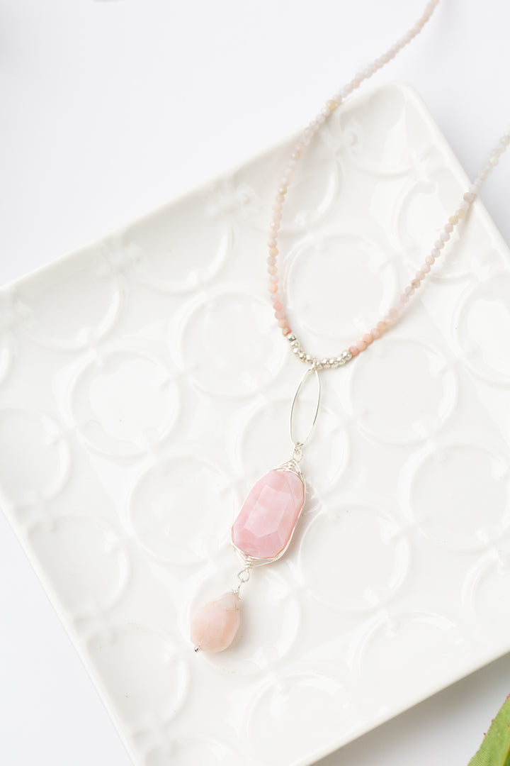 One Of A Kind 20.25-22.25" Pink Opal Simple Necklace