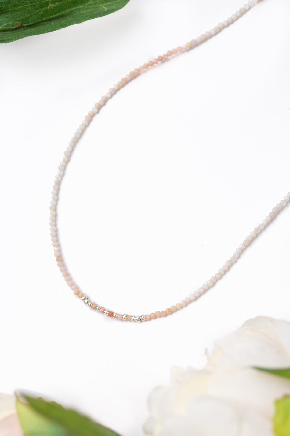 One Of A Kind 13.5-15.5" Faceted Pink Opal Simple Necklace