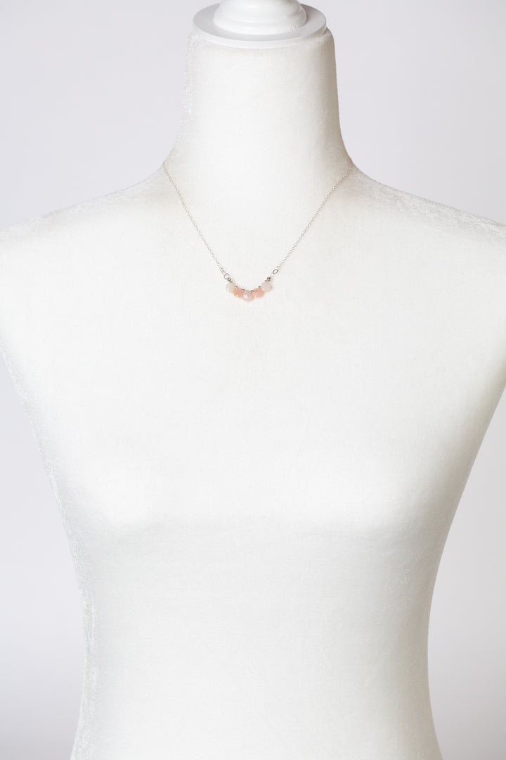 One Of A Kind 15.75-17.75" Faceted Pink Opal Simple Necklace