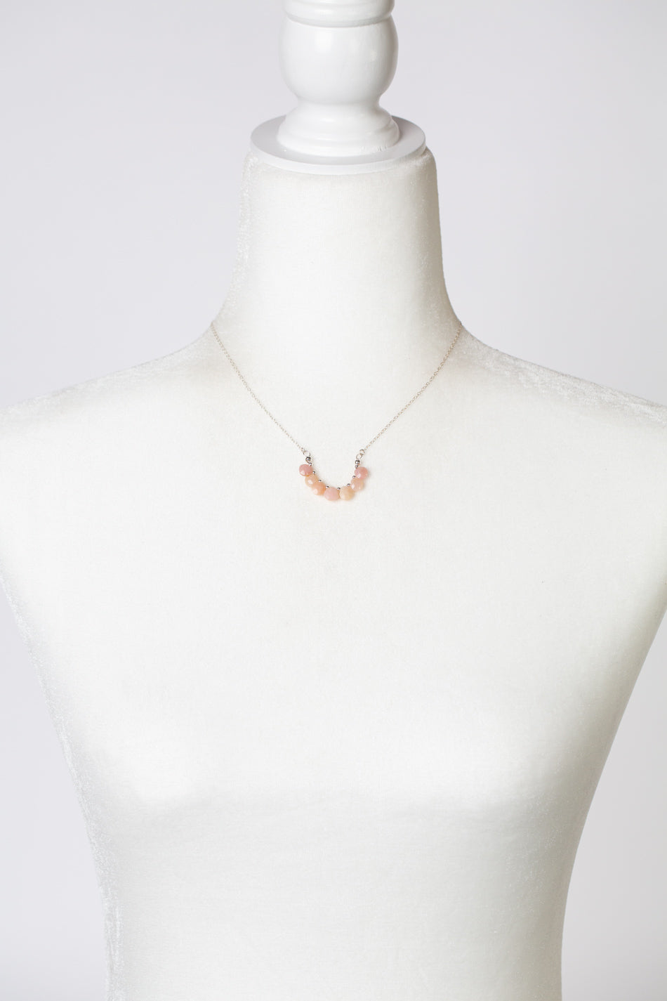 One Of A Kind 15.5-17.5" Faceted Pink Opal Simple Necklace