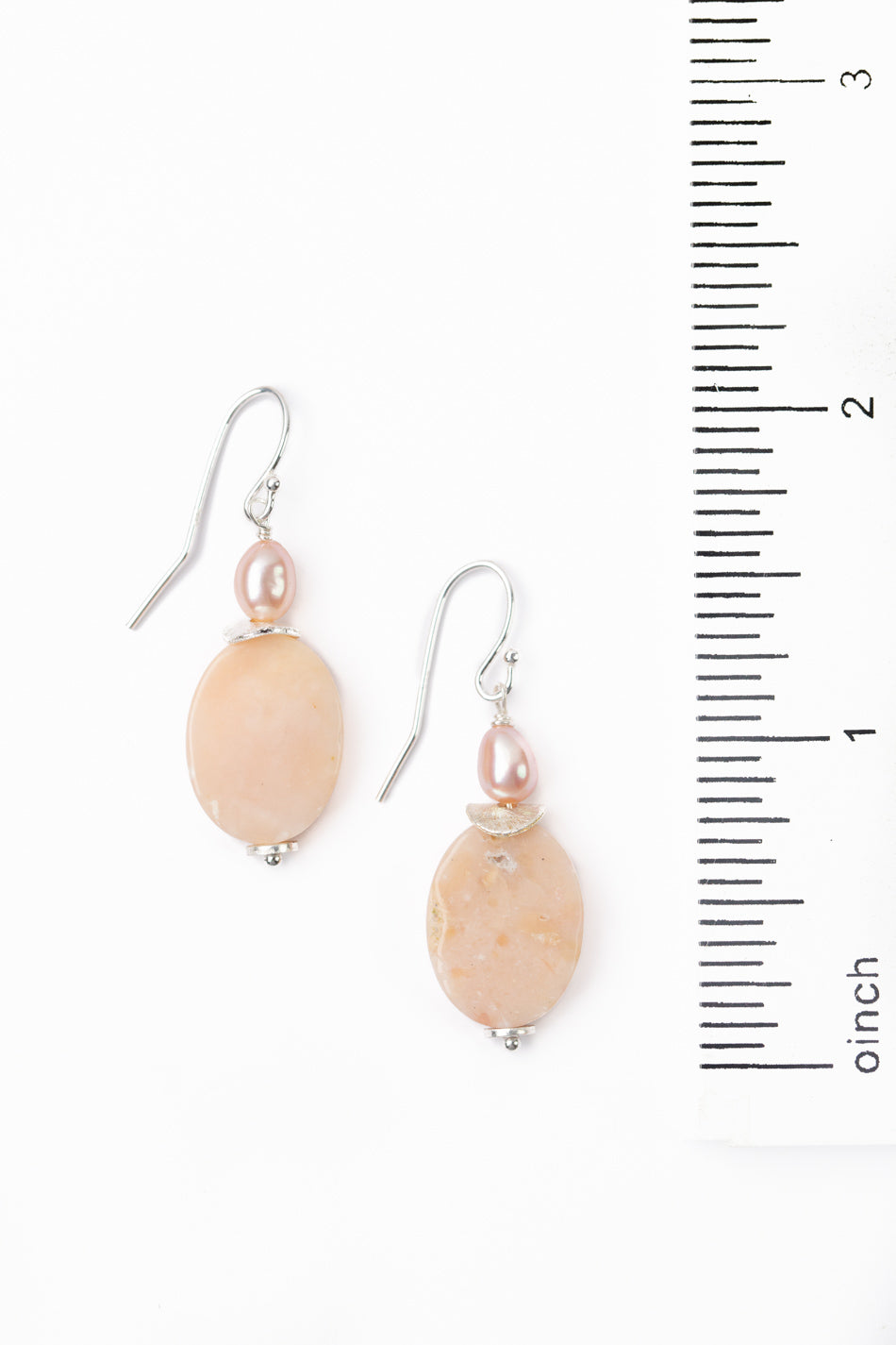 One Of A Kind Pink Freshwater Pearl With Pink Opal Simple Earrings