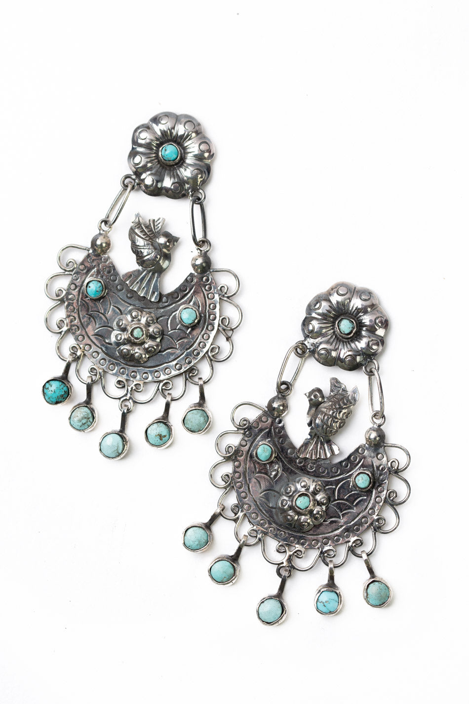 Federico Sleeping Beauty Turquoise Detailed Statement Earrings