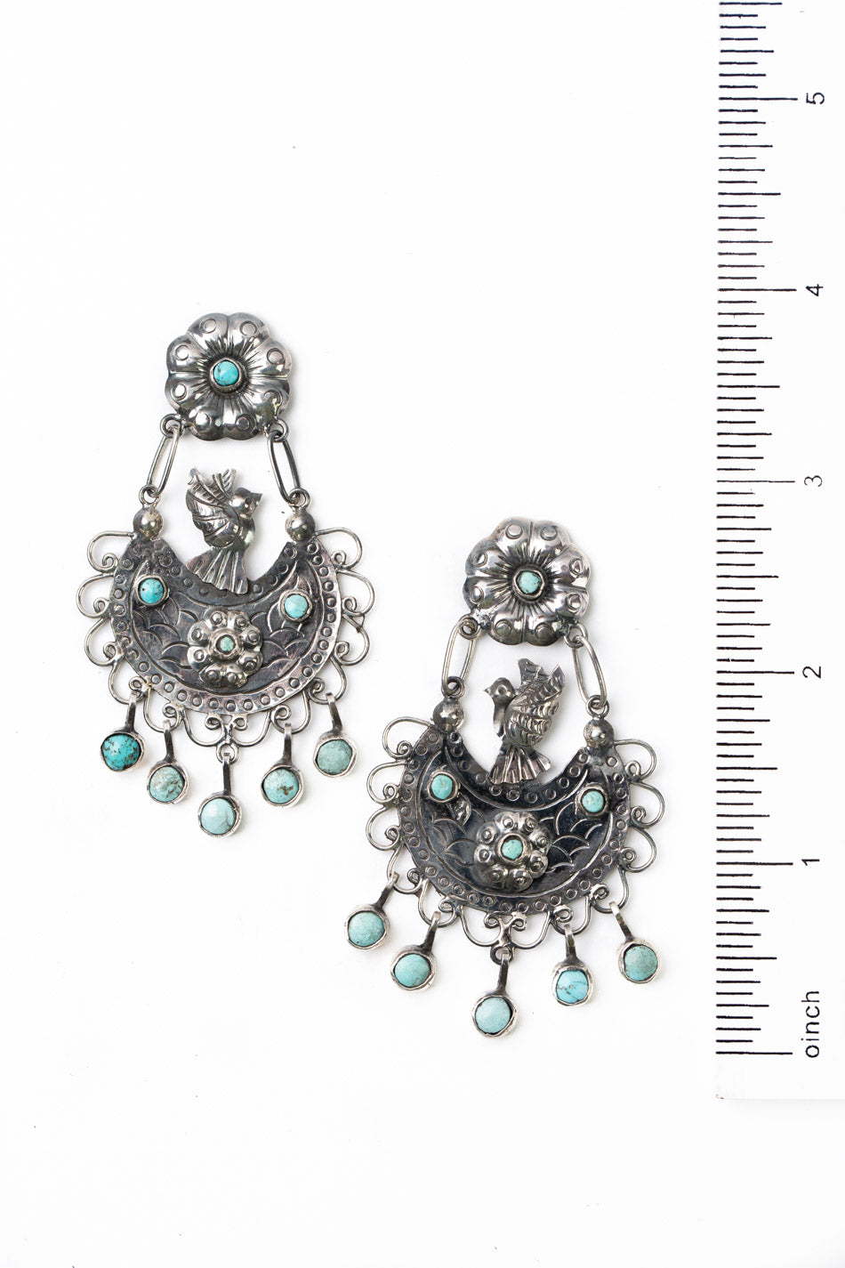 Federico Sleeping Beauty Turquoise Detailed Statement Earrings