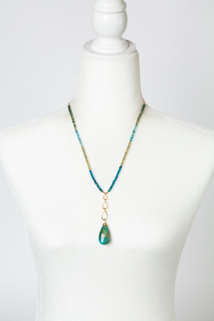 One Of A Kind 20-22" Apatite With Opalina Statement Necklace