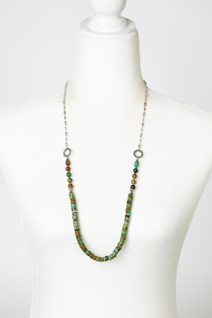 One Of A Kind 30-32" Natural Green Turquoise Statement Necklace