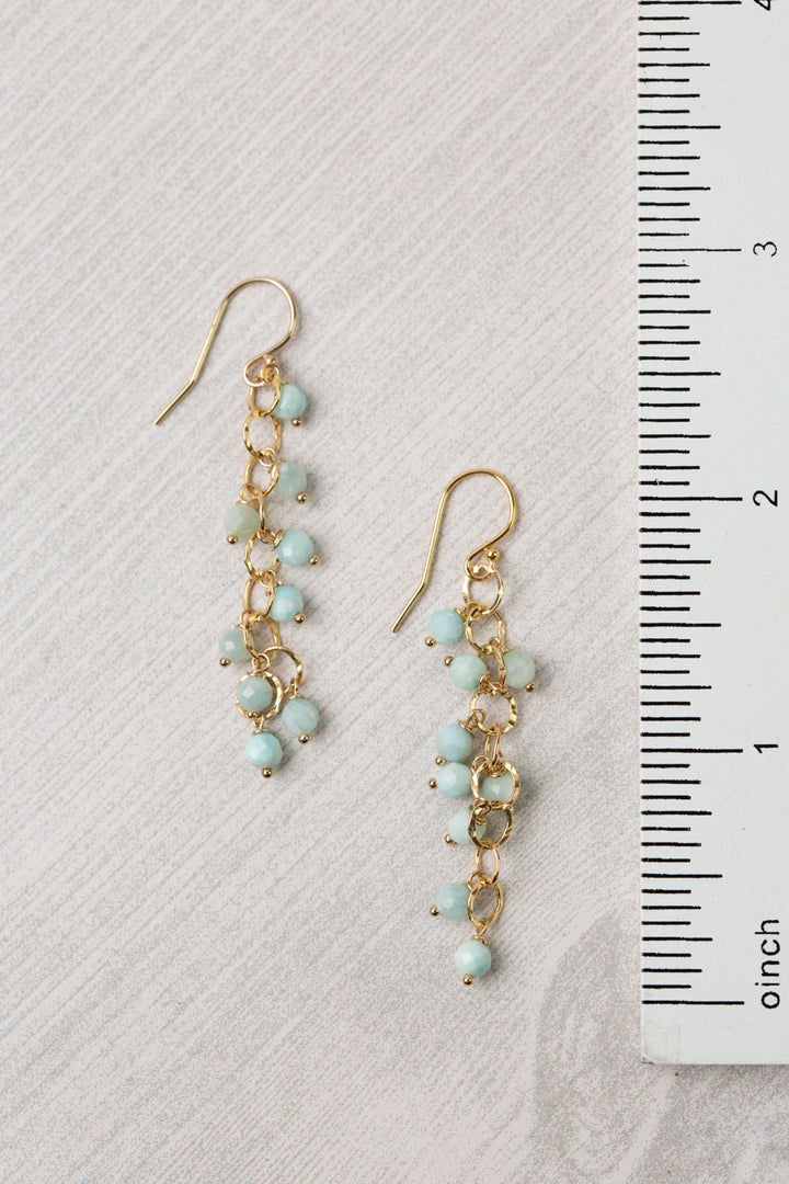 One Of A Kind Faceted Larimar Dangle Earrings