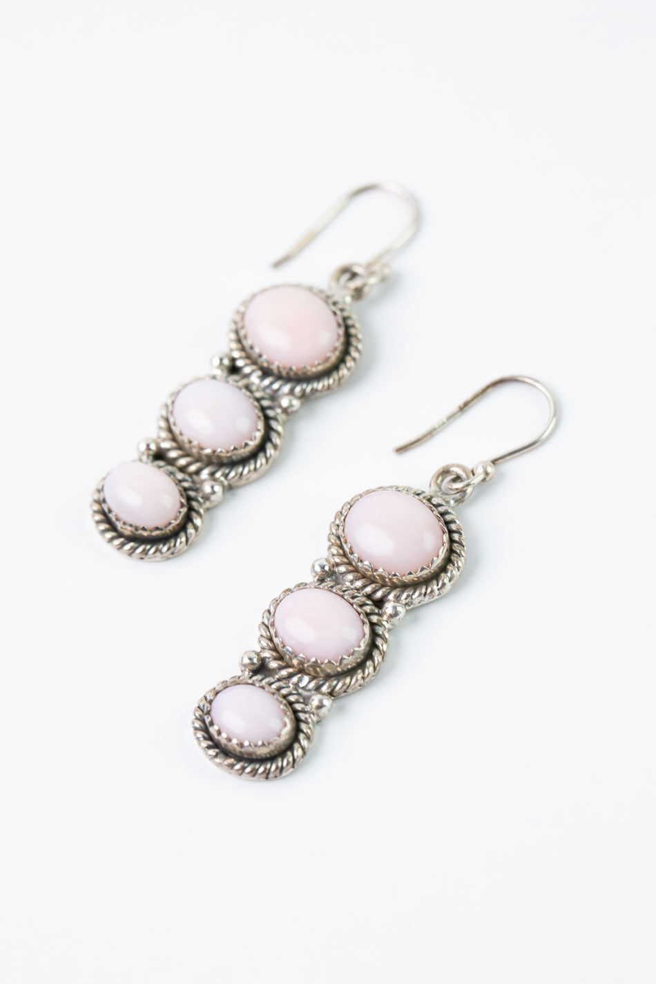 One Of A Kind Pink Conch Shell Oval Cabochons Statement Earrings