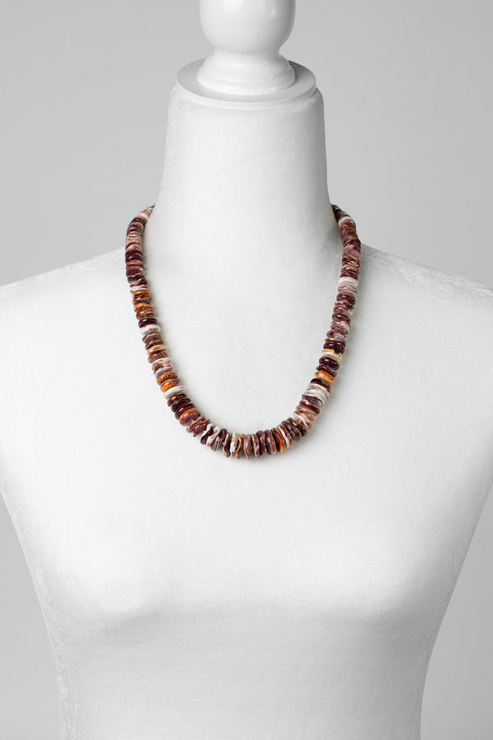 One Of A Kind 20.5-22.5" Spiny Oyster Statement Necklace