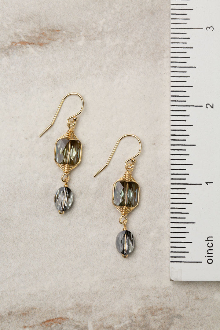 One Of A Kind Square Swarovski Diamond Herringbone Earrings