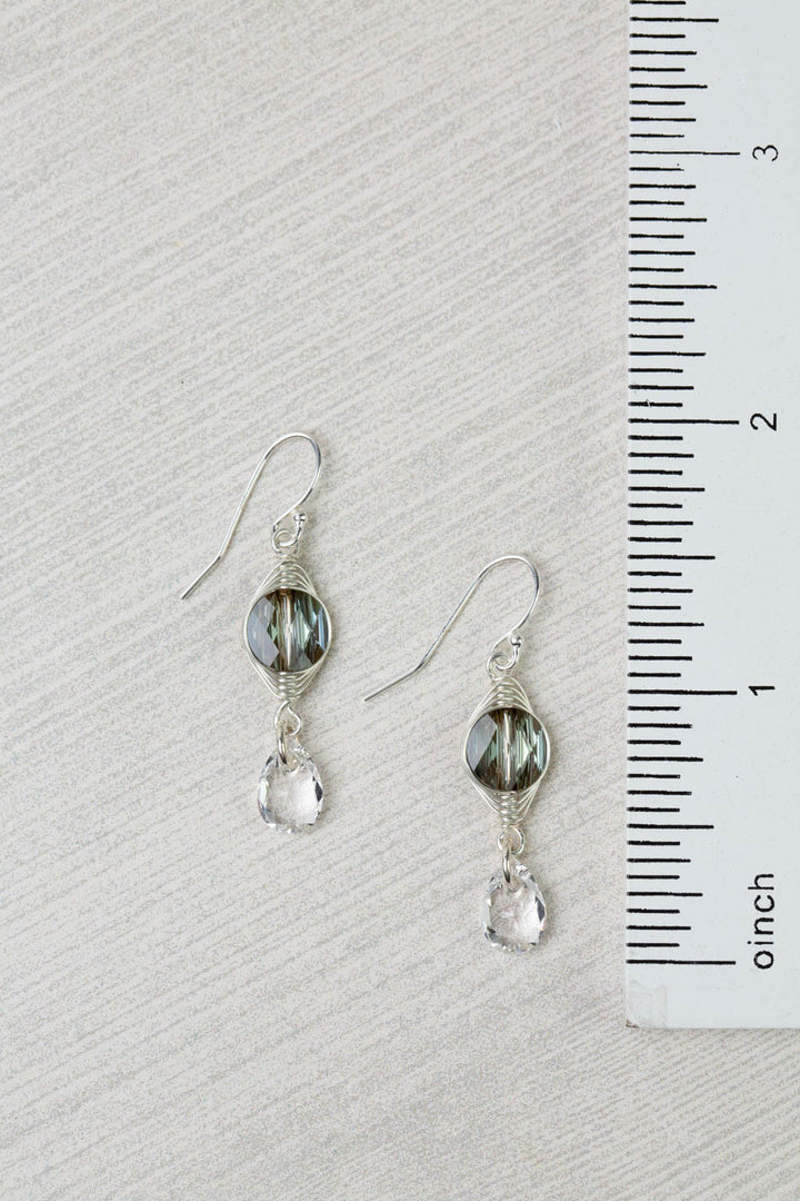 One Of A Kind Round Swarovski Diamond Herringbone Earrings