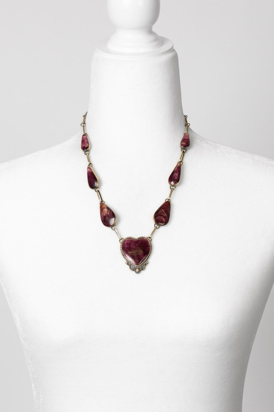Kyla 21" Purple Spiny Oyster Statement Necklace And Earring Set