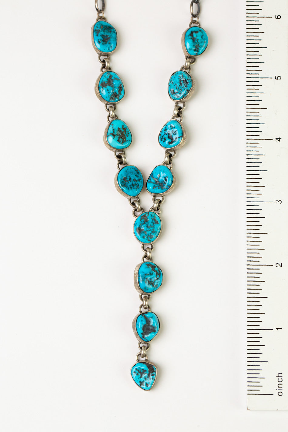 LK 24.5" Navajo Turquoise Statement Necklace And Earring Set