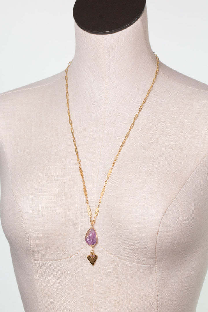 One of a Kind 25.5-27.5" Amethyst Statement Necklace