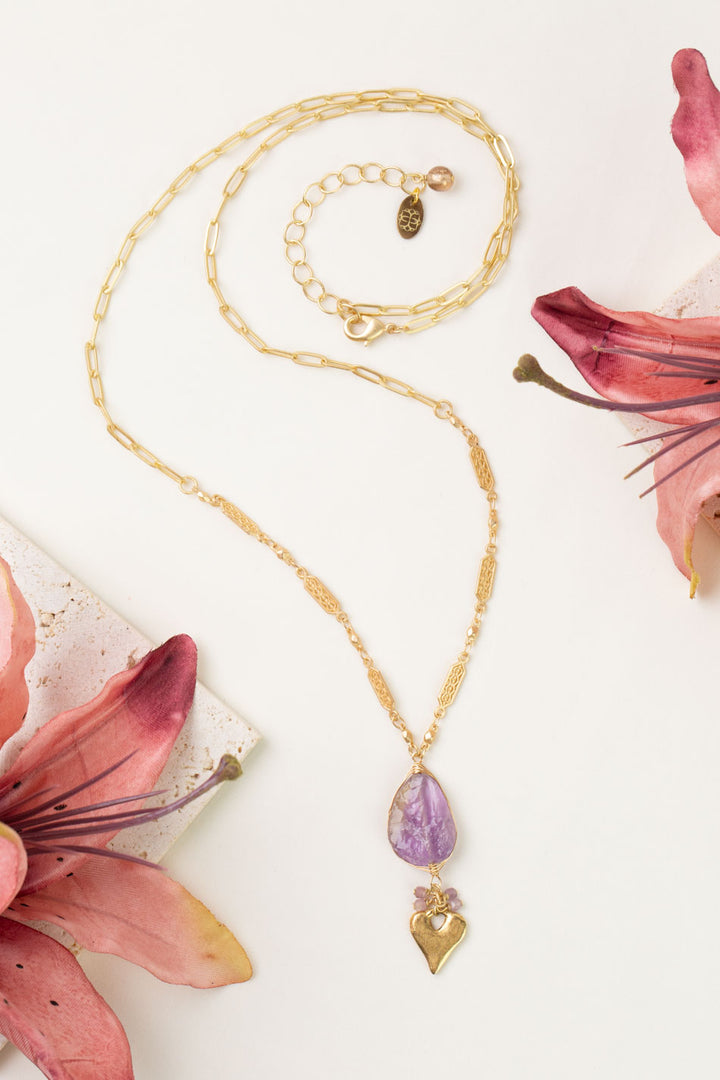 One of a Kind 25.5-27.5" Amethyst Statement Necklace