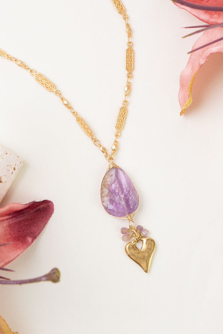 One of a Kind 25.5-27.5" Amethyst Statement Necklace