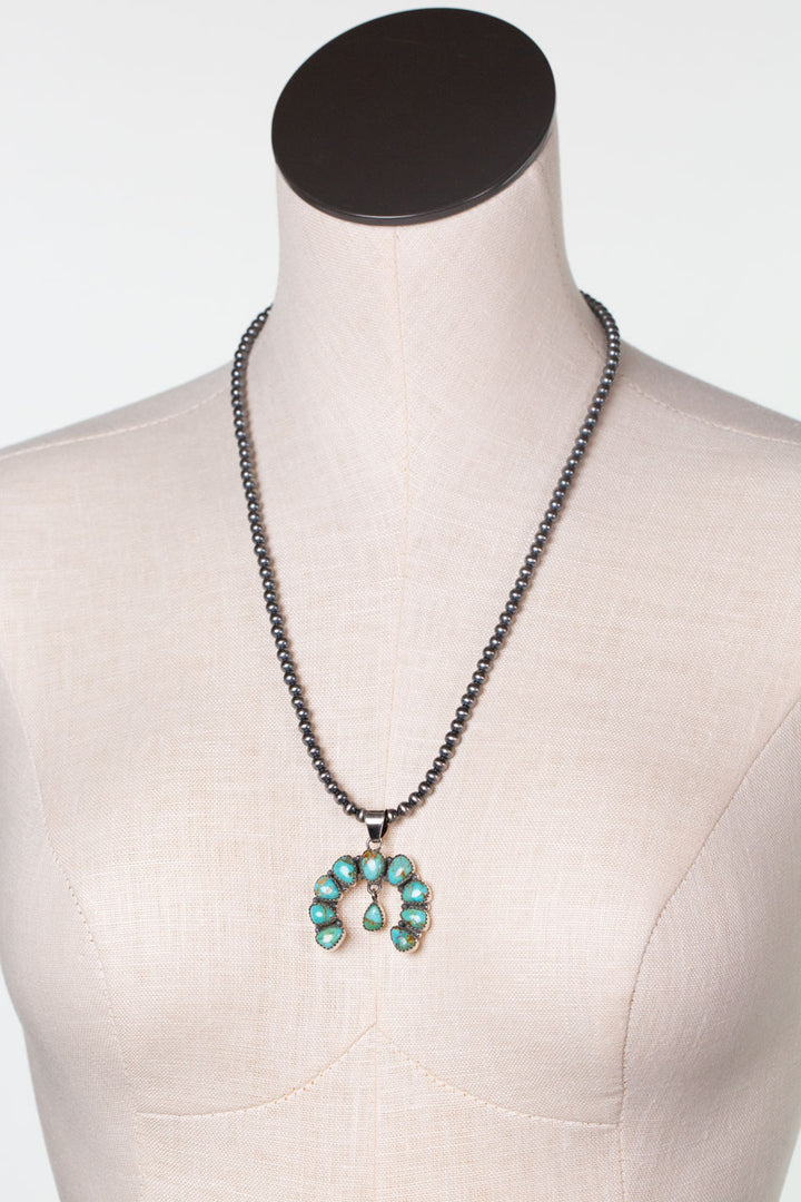 Hada 22" Kingman Turquoise Statement Necklace