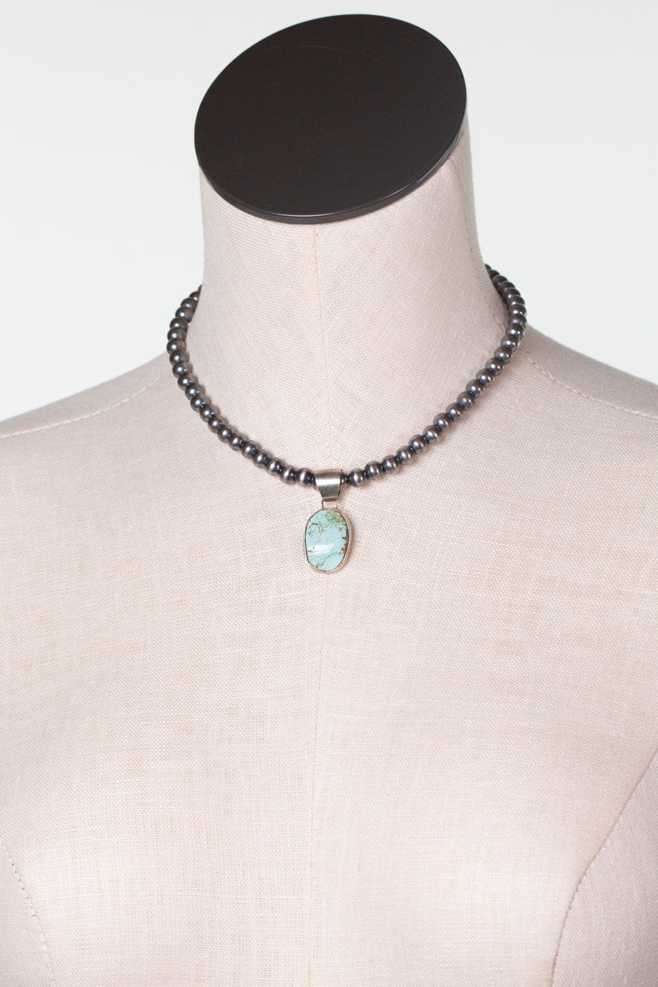 S.T. 14" Royston Turquoise Statement Necklace