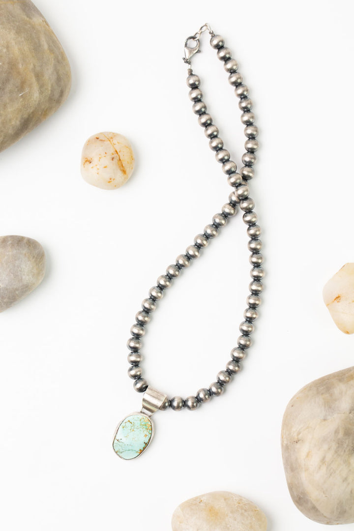 S.T. 14" Royston Turquoise Statement Necklace