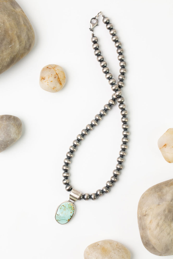 S.T. 14" Royston Turquoise Statement Necklace