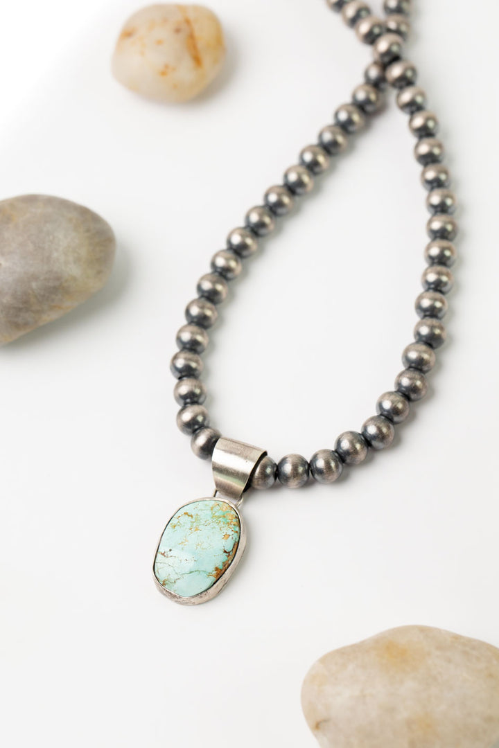 S.T. 14" Royston Turquoise Statement Necklace