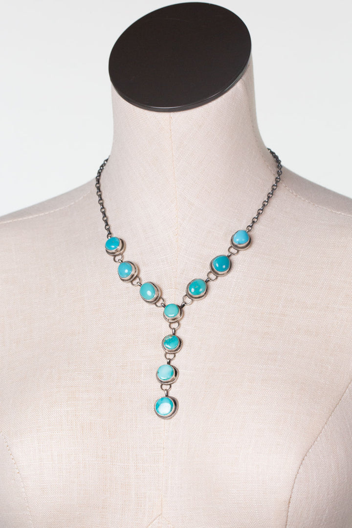 Betta Lee 18.5" Kingman Turquoise Statement Necklace And Earrings Set