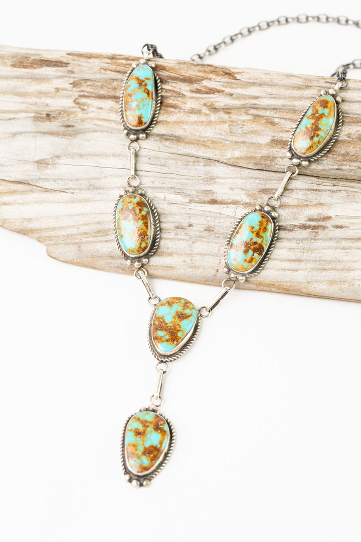 Donovan Nez 21" Kingman Turquoise Statement Necklace And Earrings Set