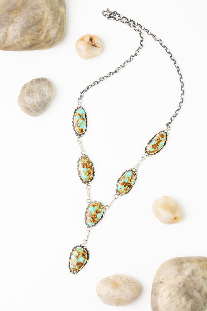 Donovan Nez 21" Kingman Turquoise Statement Necklace And Earrings Set