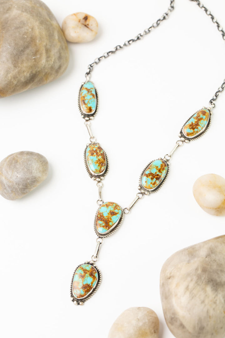 Donovan Nez 21" Kingman Turquoise Statement Necklace And Earrings Set