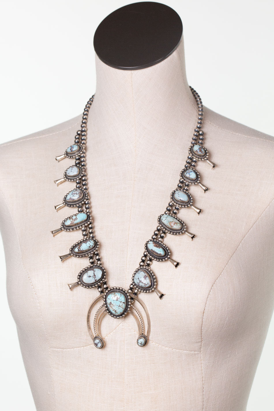 Donovan Nez 26.5" Desert Pearls With Golden Hills Turquoise Statement Necklace