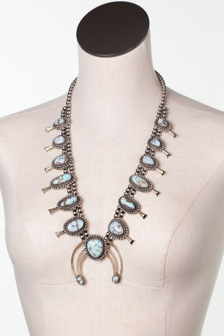 Donovan Nez 26.5" Desert Pearls With Golden Hills Turquoise Statement Necklace
