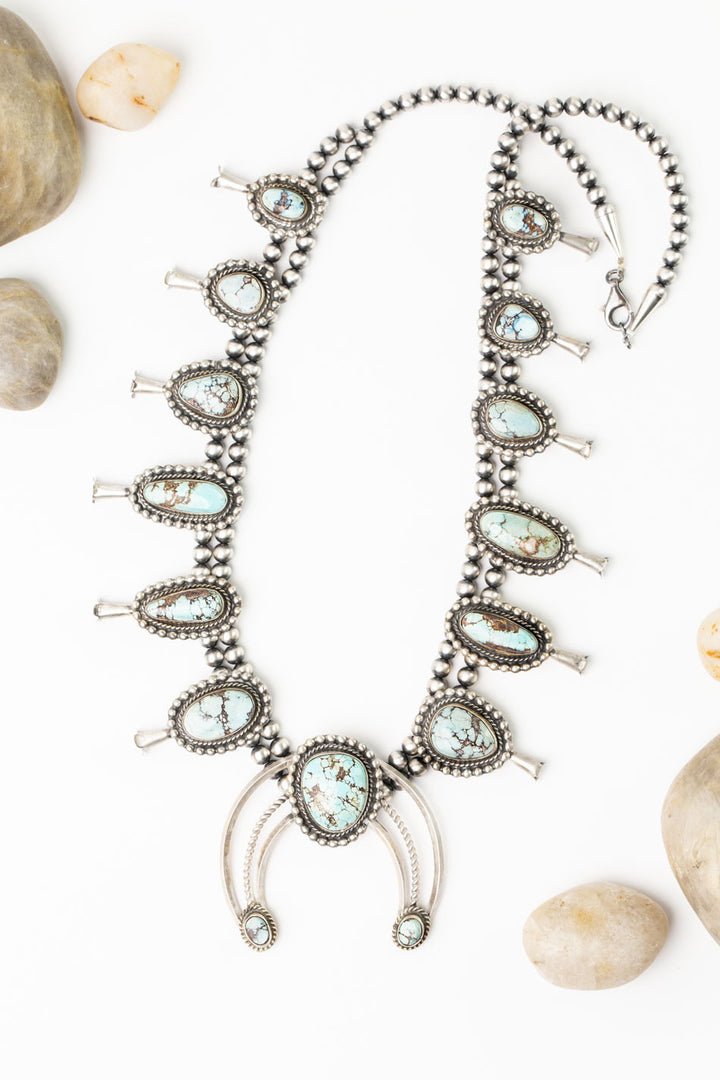 Donovan Nez 26.5" Desert Pearls With Golden Hills Turquoise Statement Necklace