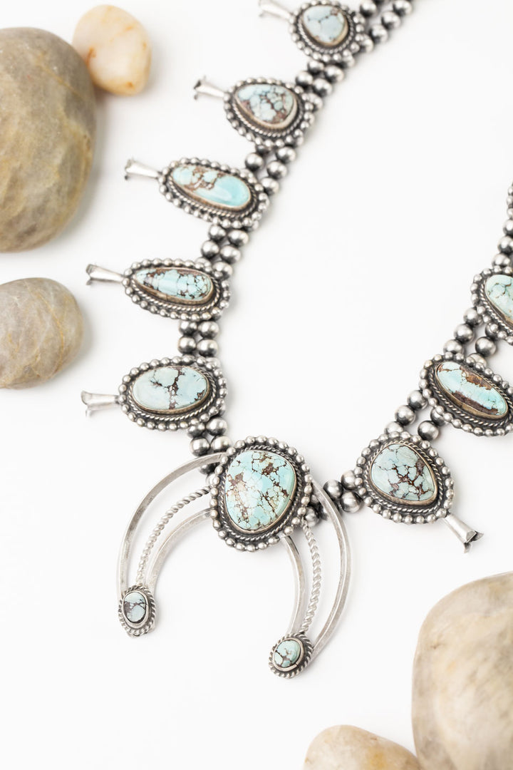 Donovan Nez 26.5" Desert Pearls With Golden Hills Turquoise Statement Necklace