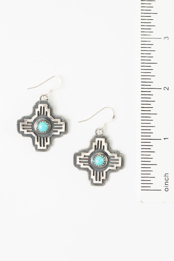 Native American Kingman Turquoise Statement Earrings