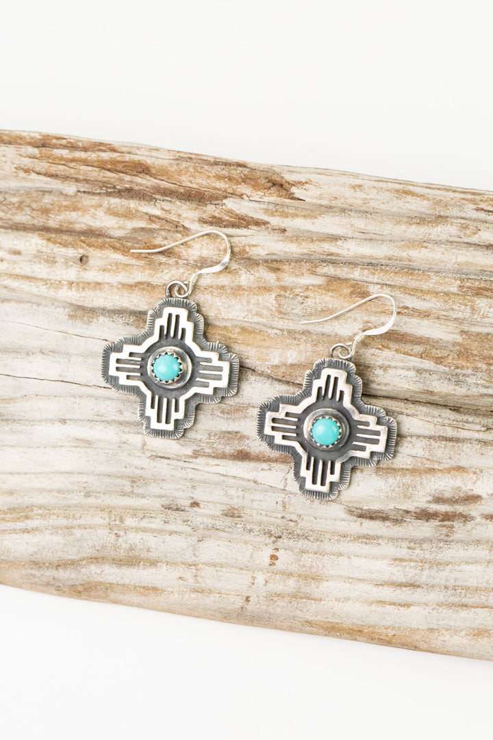 Native American Kingman Turquoise Statement Earrings