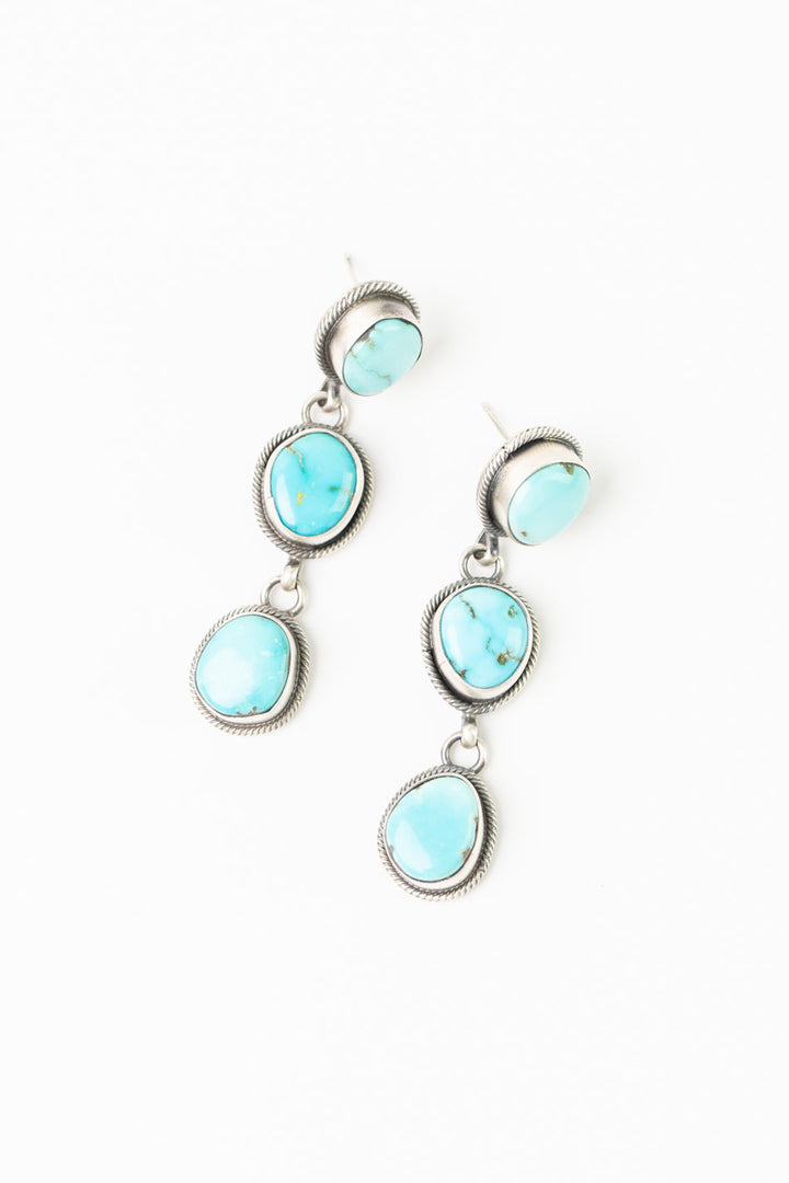 Eli Skeets 28" Kingman Turquoise Statement Necklace And Earrings Set