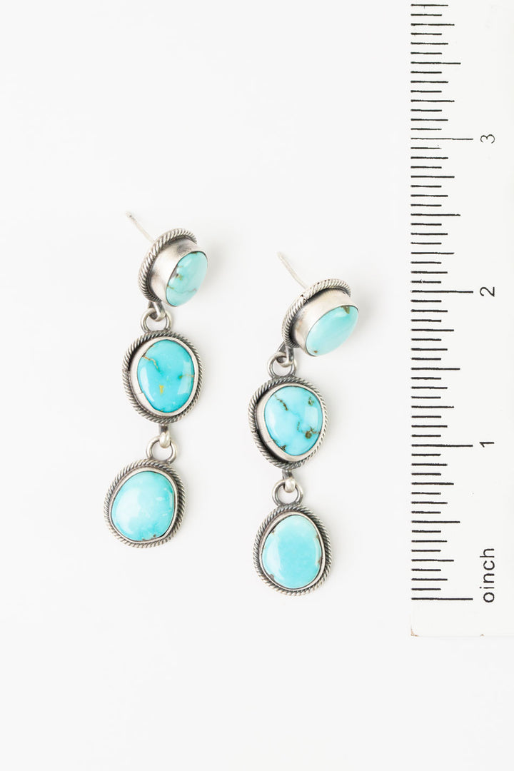 Eli Skeets 28" Kingman Turquoise Statement Necklace And Earrings Set