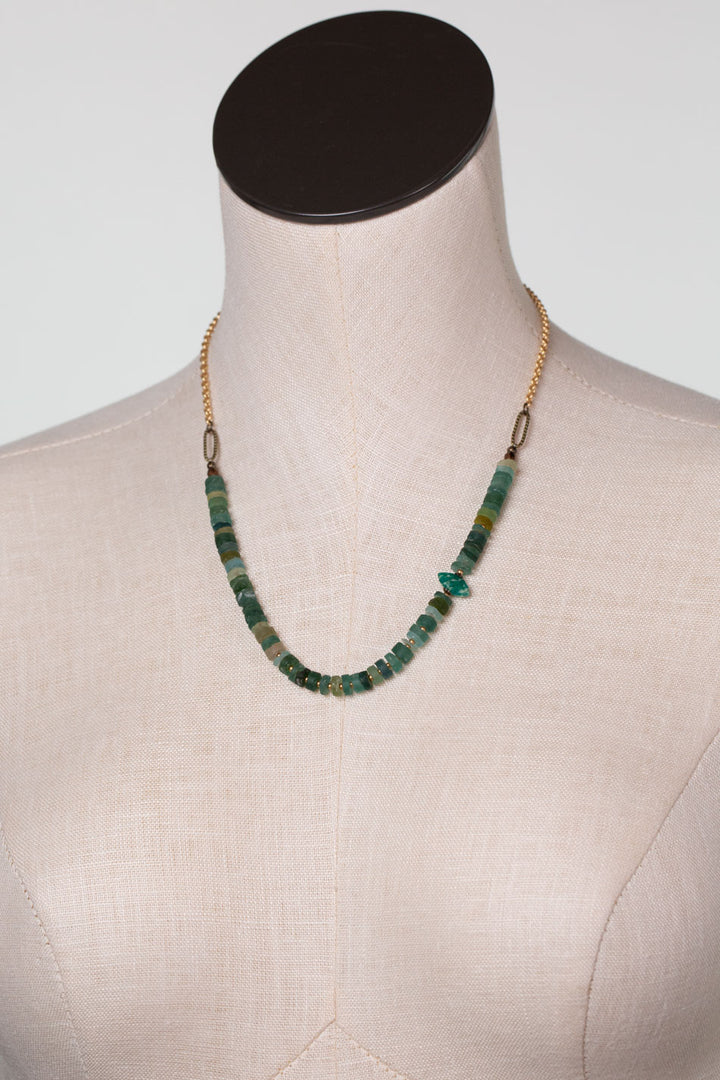 Atlas 19-21" Czech Glass, Roman Glass Simple Necklace