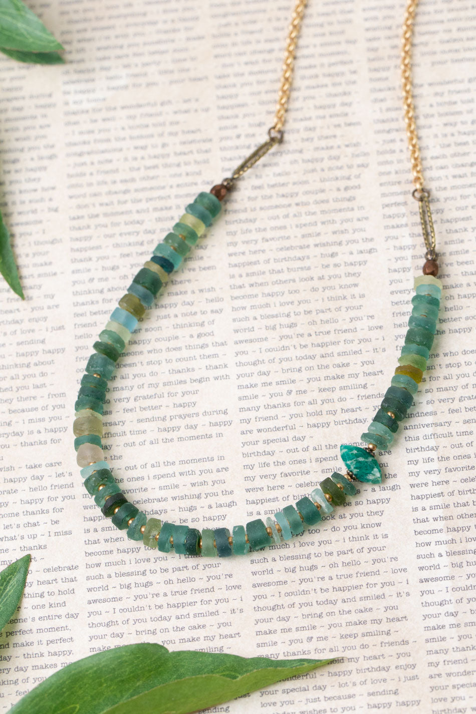 Atlas 19-21" Czech Glass, Roman Glass Simple Necklace